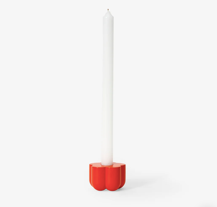 Poppy Candle Incense Holder Orange