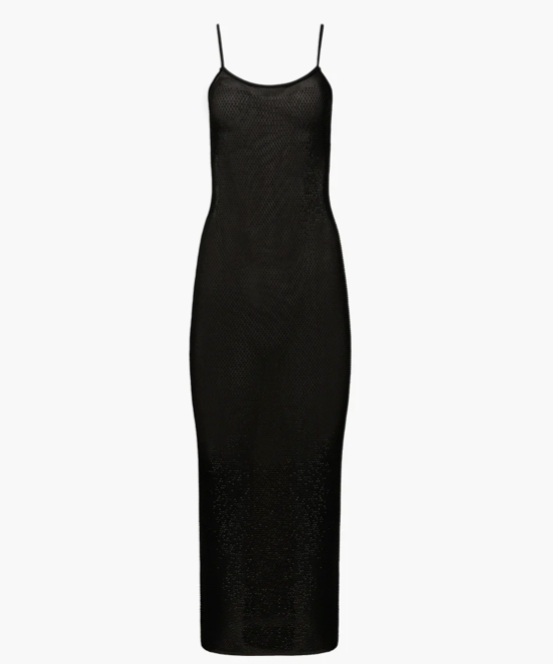 Mesh Scoop Maxi Slip Dress Black - Mixo Concept Store