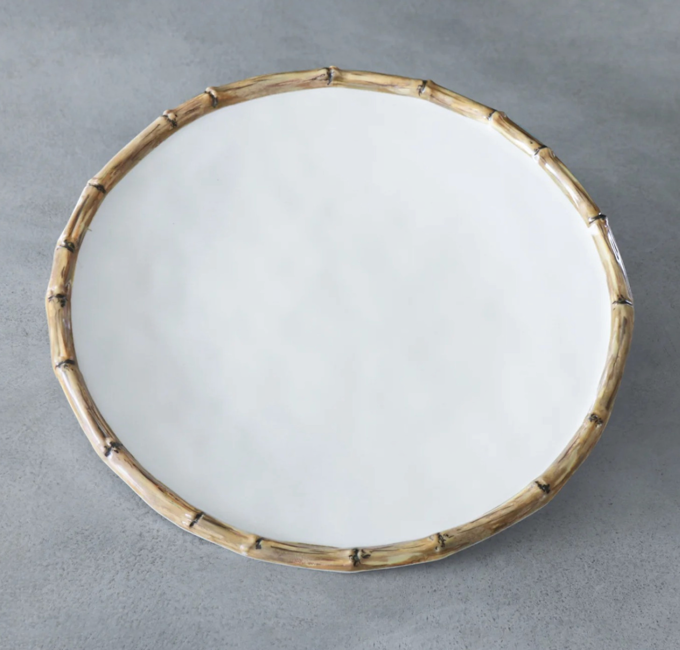 Bamboo 11 Dinner Plate (White and Natural)