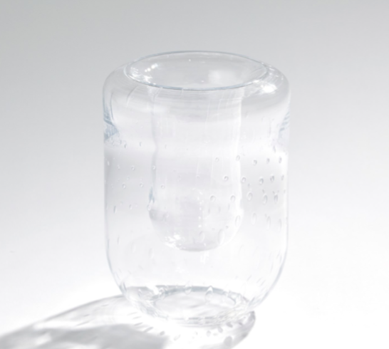 Ouble Take Vase-Clear Seeded-Tall