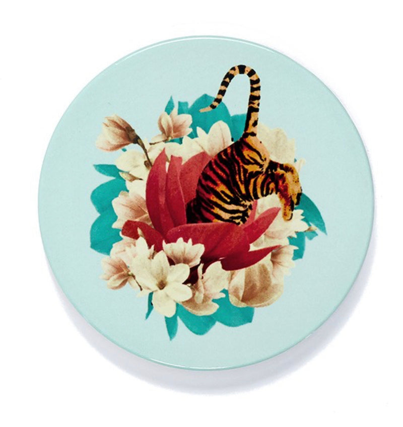 Tiger Flower ceramic coasters