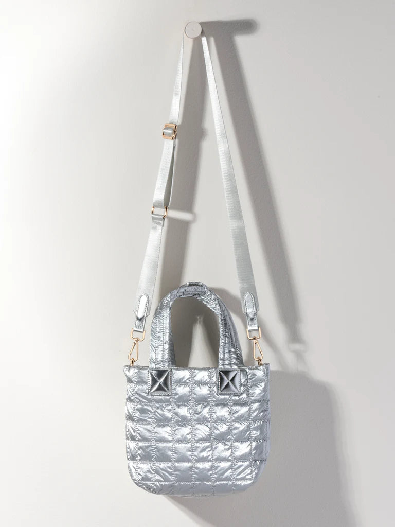 Logan Mini Tote Cross Body Silver