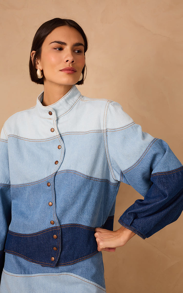 Qirona Denim Waves Jacket