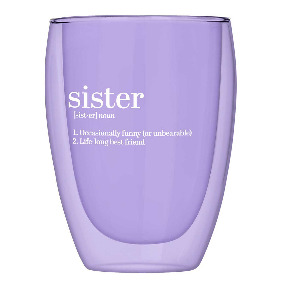 Double Wall Stemless Glass Sister