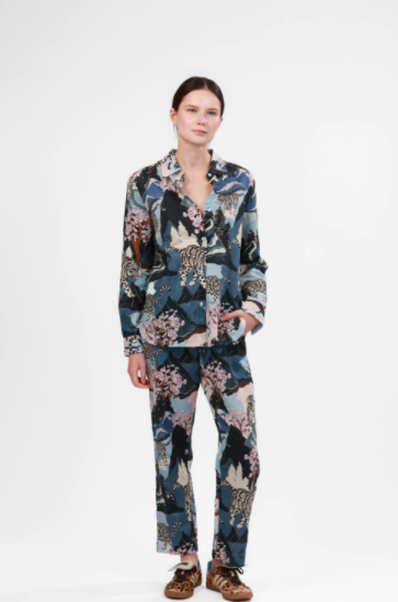 Snow Pant Leopard Blue