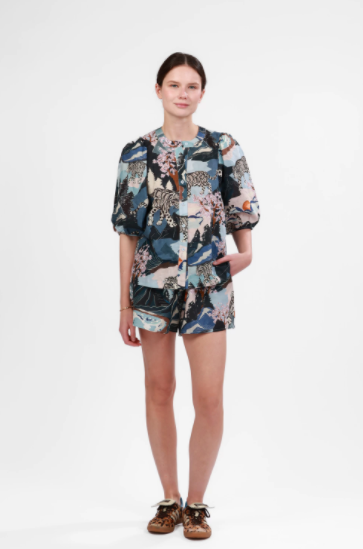 Balloon Shirt Snow Leopard Blue