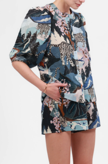 Balloon Shirt Snow Leopard Blue