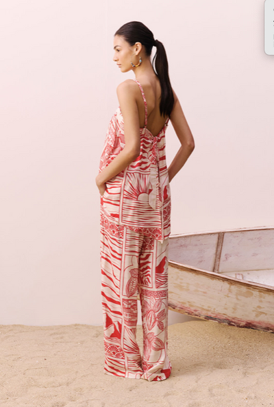 Ampla Pant Red Print