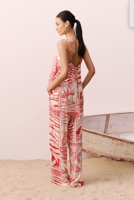 Ampla Pant Red Print