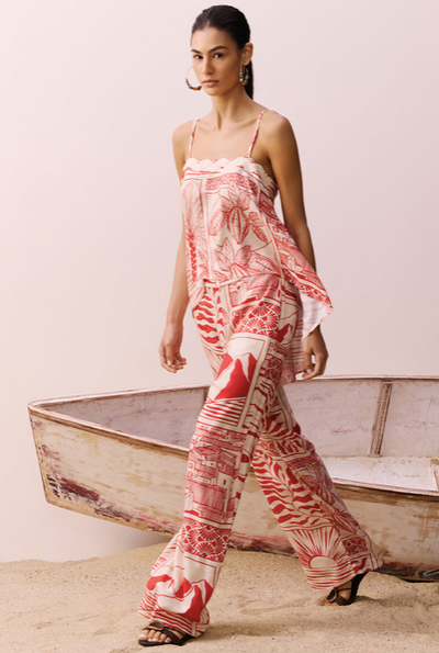 Ampla Pant Red Print