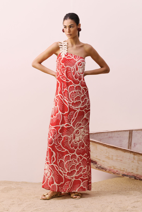 Firani Dress Red Print