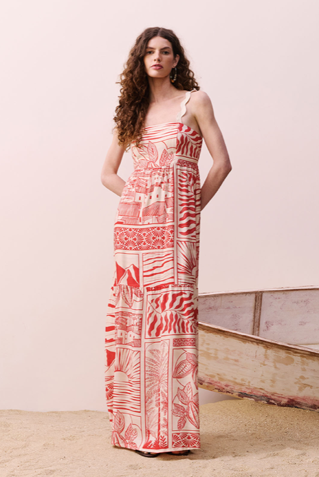 Jeidi Dress Print Red
