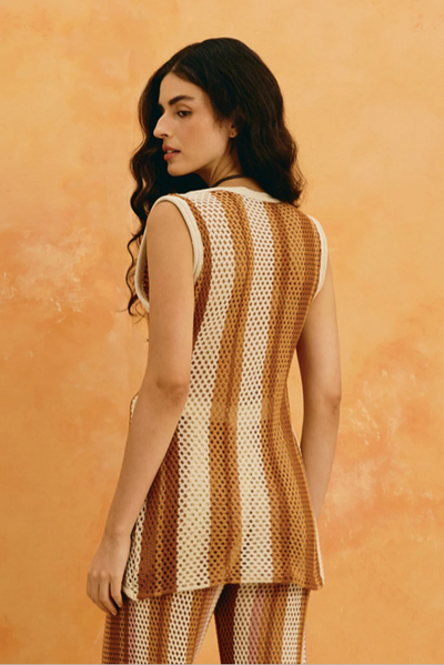 Delibeth Blouse Brown Multi