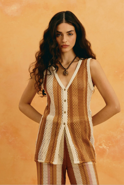 Delibeth Blouse Brown Multi