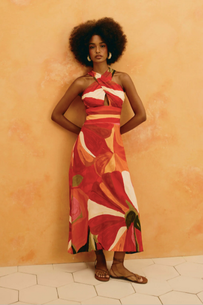 Winty Dress Orange Multi