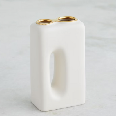 Oh Yes Vase Matte White Gold Rim
