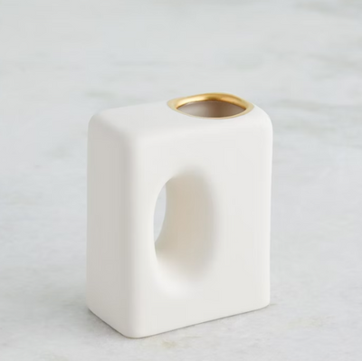 Oh Yes Vase Matte White Gold Rim