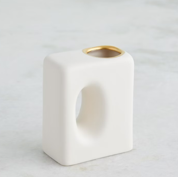 Oh Yes Vase Matte White Gold Rim