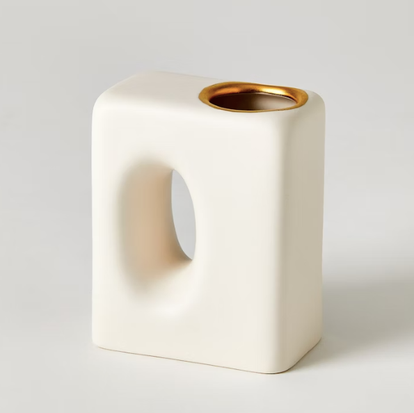 Oh Yes Vase Matte White Gold Rim
