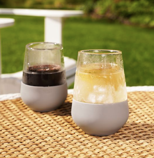 Glass Frezze Wine Glass in Gray (2 pack)