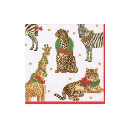Wild Christmas Ivory Napkin Cocktail