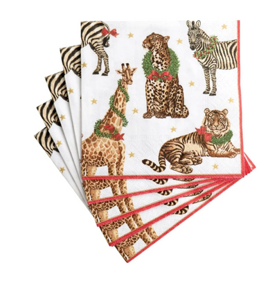 Wild Christmas Ivory Napkin Cocktail