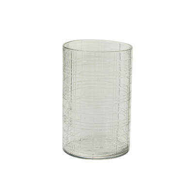 Etched Plaid Votive Clear