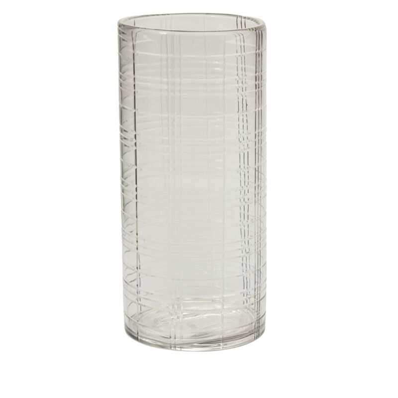 Etched Plaid Votive Clear