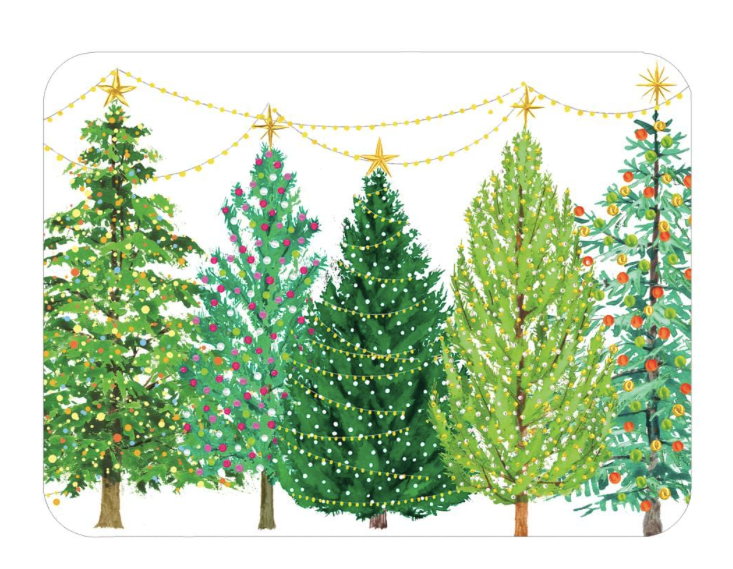 Tree with Lights Rectangle Paper Placemat