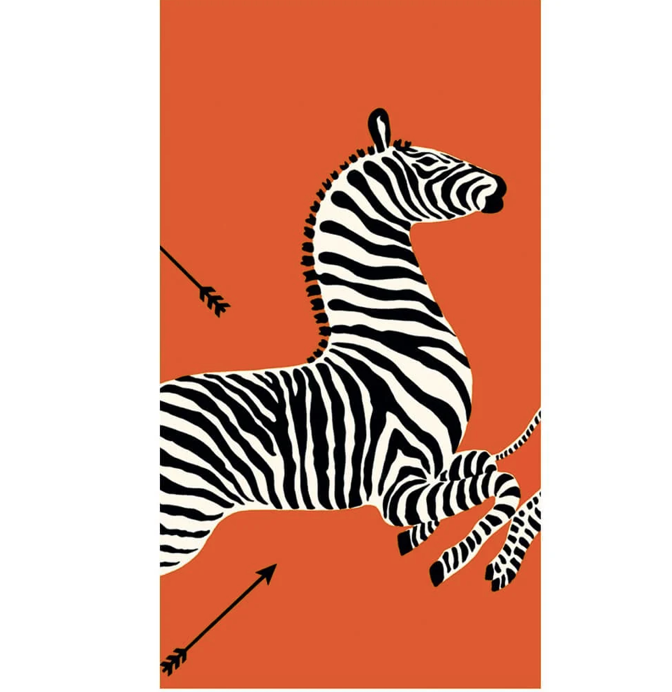 Zebras Orange Guest Towel