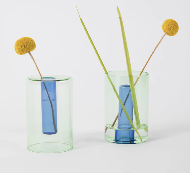 Small Reversible Vase Green Blue