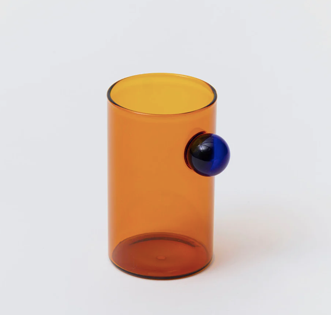 Bubble Glass Amber Cobalt