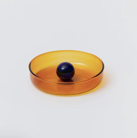 Bubble Dish Amber Cobalt S