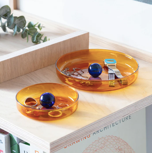 Bubble Dish Amber Cobalt M