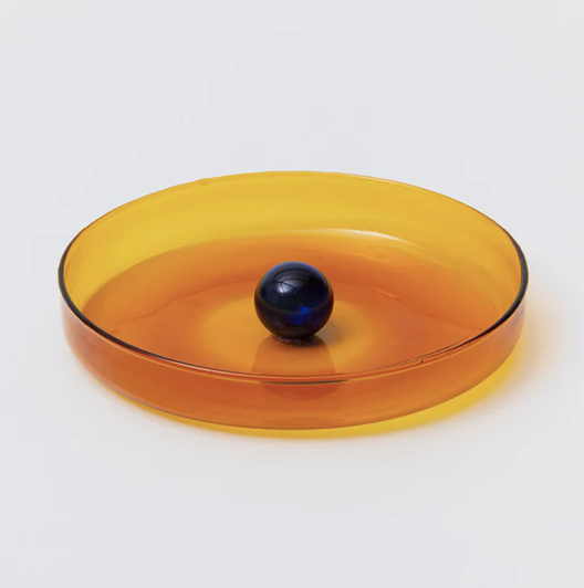 Bubble Dish Amber Cobalt M