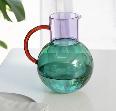 Pablo Glass Jug Teal Purple Amber L