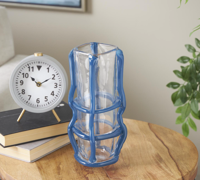 Tiana Vase Blue 5x5x12in