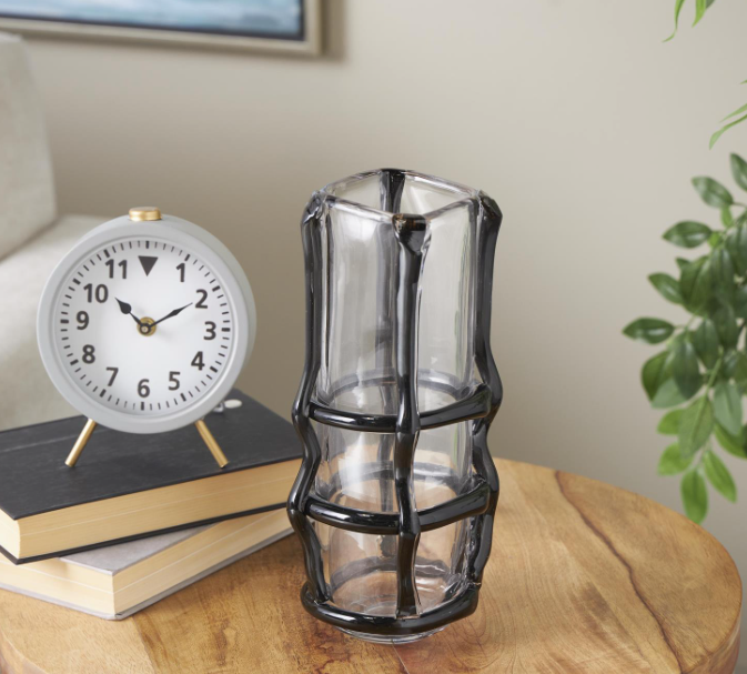 Tiana Vase Black 5x5x12in