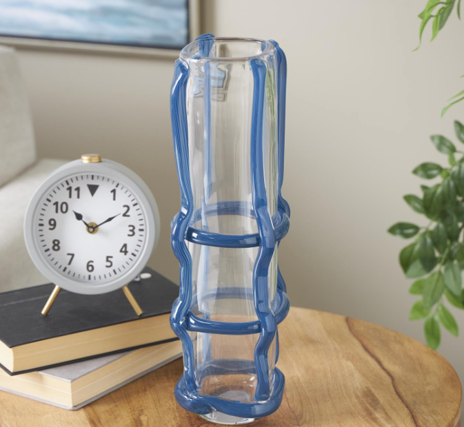 Tiana Vase Blue 5x5x16in