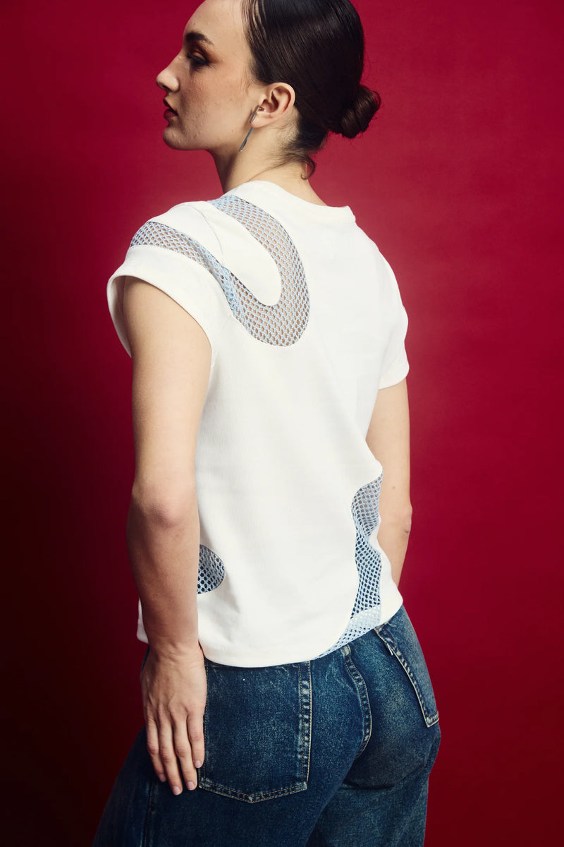 Hissoria T Shirt Ivory Blue
