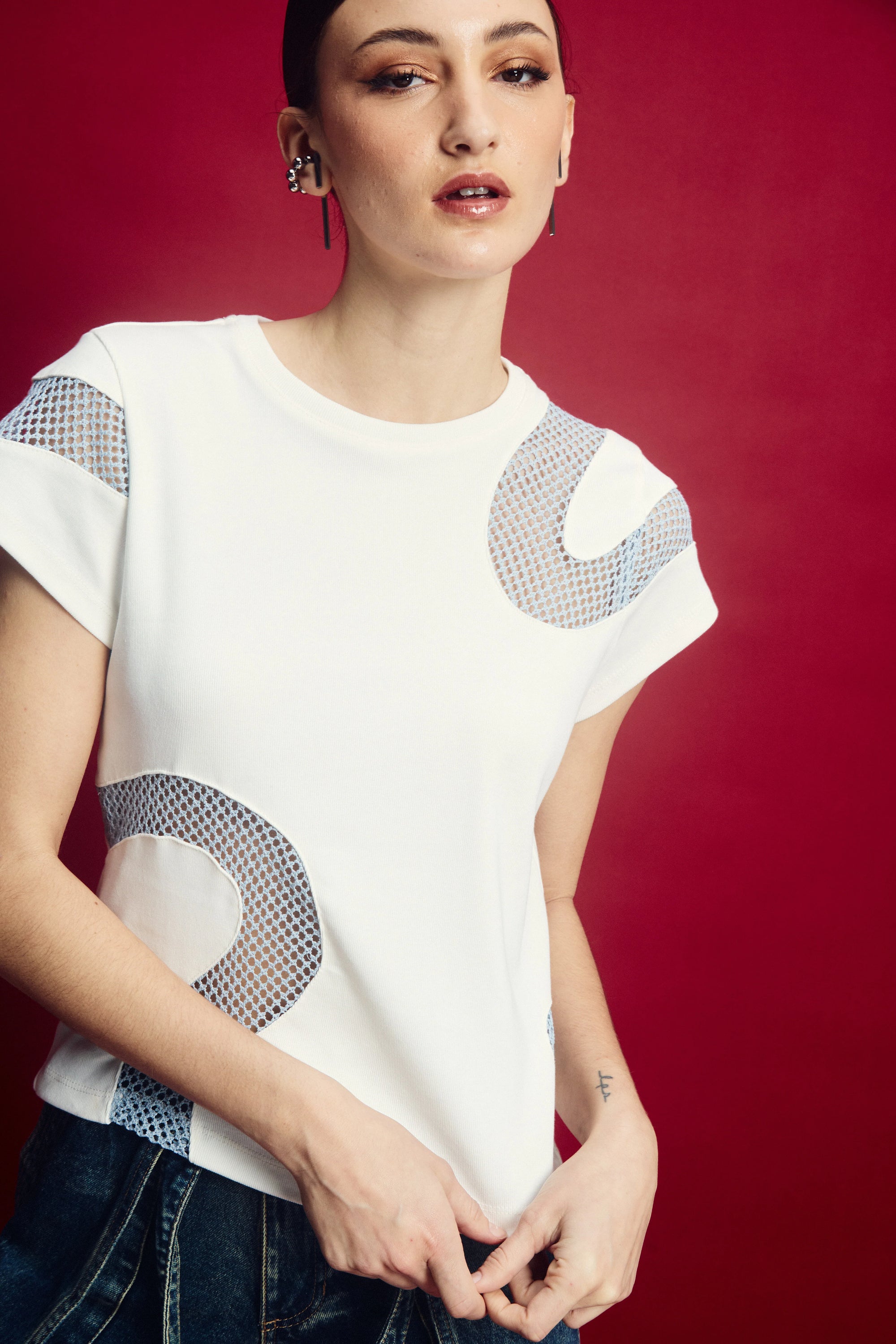 Hissoria T Shirt Ivory Blue