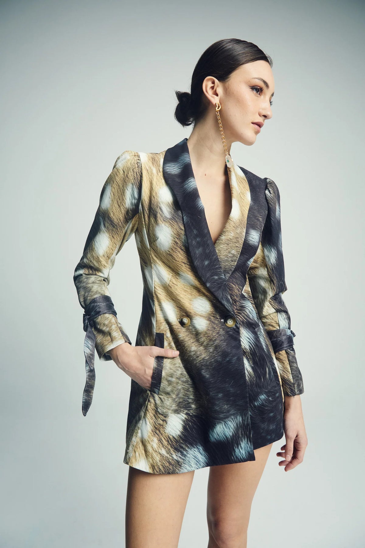 Cobra Blazer Print Bambi Black