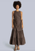 Tiered Cotton Cut-Out Maxi Dress Brown