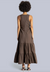 Tiered Cotton Cut-Out Maxi Dress Brown