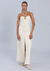 Denim Cut Out Tube Top Off White