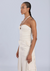 Denim Cut Out Tube Top Off White