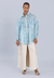 Organza Oversized Shirt Denim Print