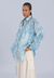 Organza Oversized Shirt Denim Print