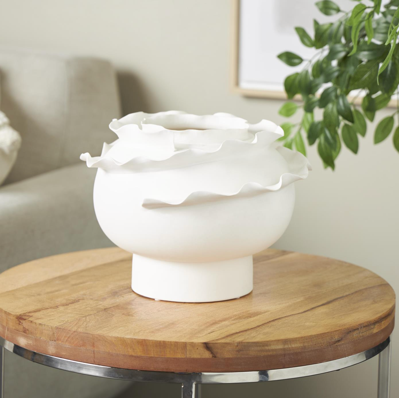 Decorative Vase White Ceramic