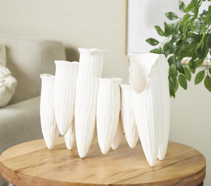 Ginet Vase White 14x5x11in